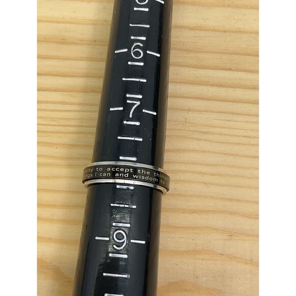 Stainless Steel Full Serentiy Prayer Spinner Ring - Picture 4 of 4